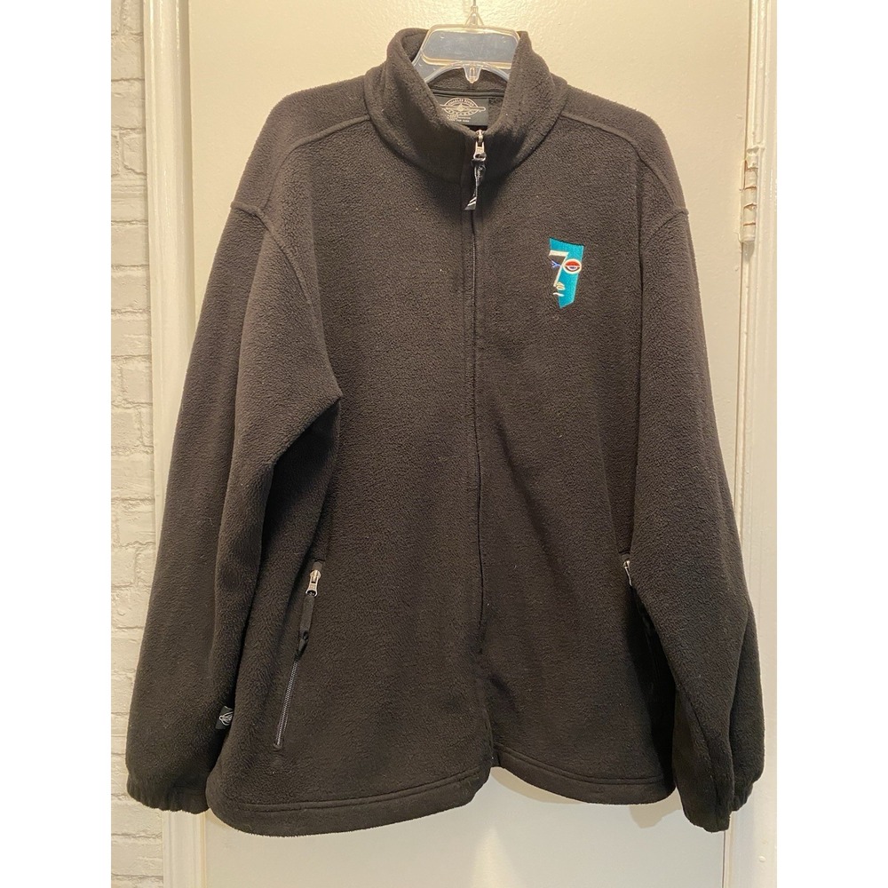 Charles River Apparel Mens L Full Zip Fleece Jacket black Outdoor Hiking Casual